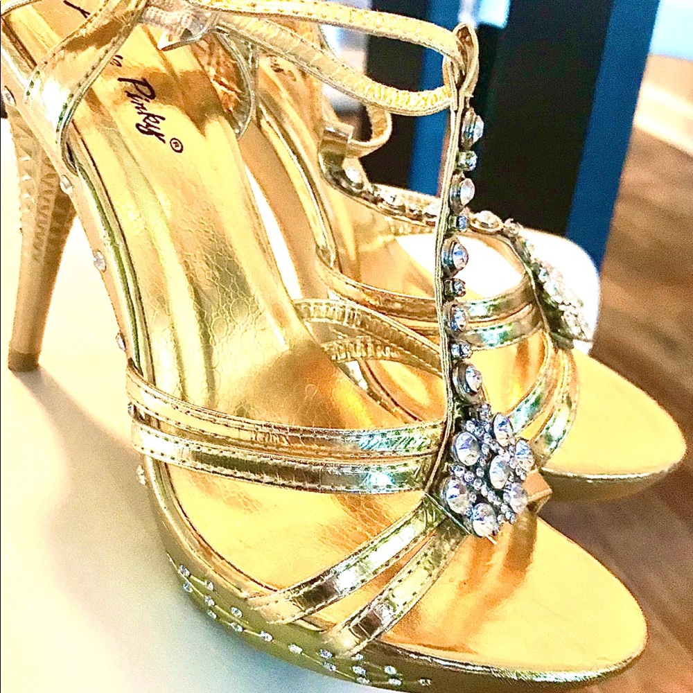 Annle Pinky Rhinestone High Heels